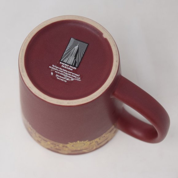 Empire State Building Coffee Mug Matte Maroon Red Glossy Yellow Gold Rare 11 oz - Picture 6 of 12